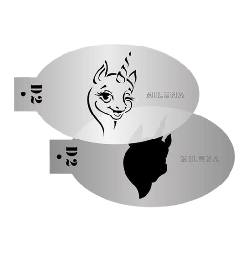MILENA STENCILS | Face Painting Stencil -  (Winking Unicorn Stencil Set)  D2