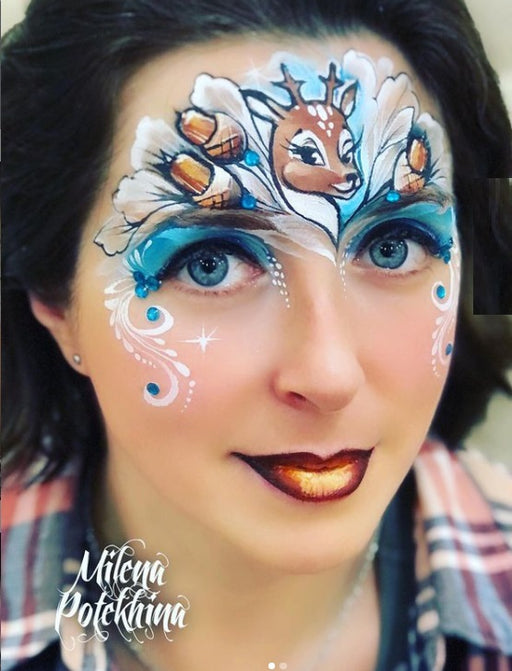 MILENA STENCILS | Face Painting Stencil -  (Smiling Reindeer Set)  D3