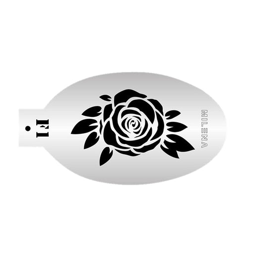 MILENA STENCILS | Face Painting Stencil -  (Rose with leaves)  F1