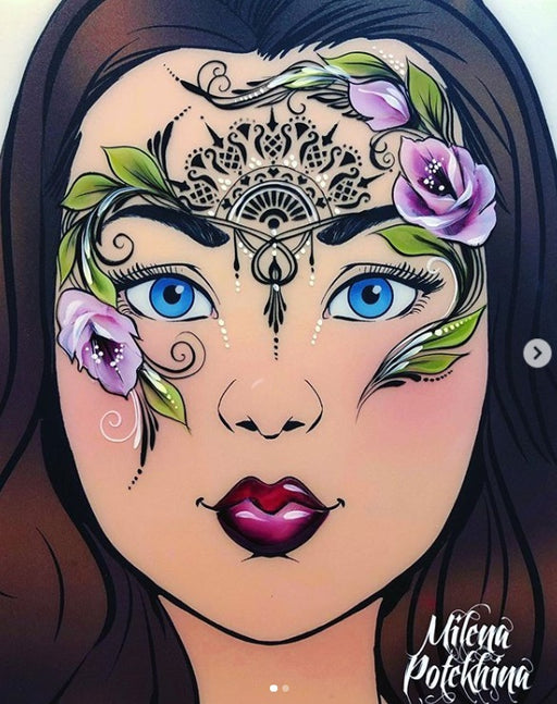 MILENA STENCILS | Face Painting Stencil -  (Lace Crown)  O12