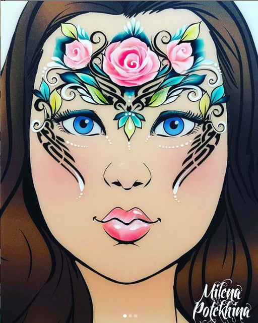 MILENA STENCILS | Face Painting Stencil -  (Soft Tribal Wings)  O6