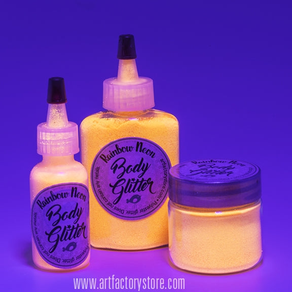 Art Factory | Rainbow Neon Body Glitter Poof - NEW Neon Orange (1/2oz)