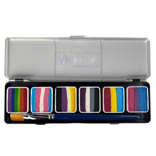 Diamond FX Face Paint | 6 x 6gr Split Cake Palette - Matte Colors - PRIDE ( Sale! See product details about colors blending )