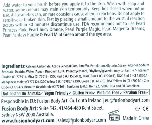 Fusion Body Art Face Paint | Prime Paraffin White 50gr