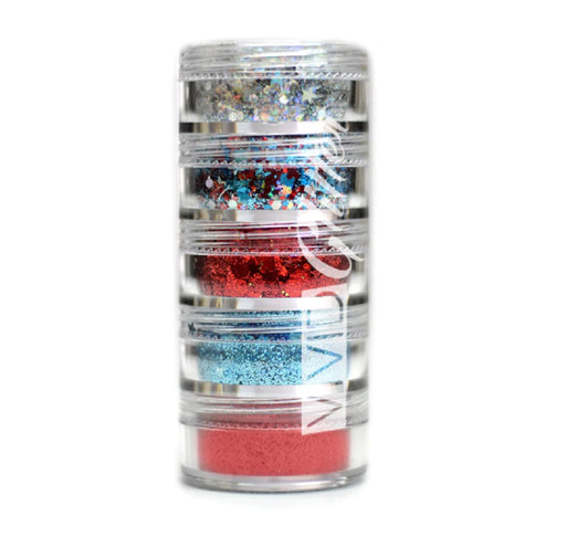 VIVID Glitter | LOOSE Chunky and Fine Glitter | PATRIOTIC Stack (Set of 5)