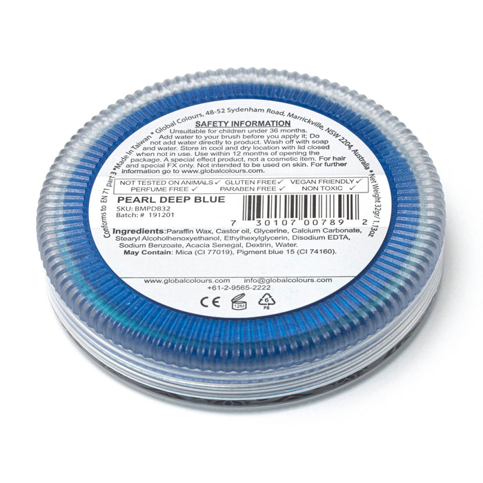 Global Body Art Face Paint | NEW  Pearl Deep Blue 32gr