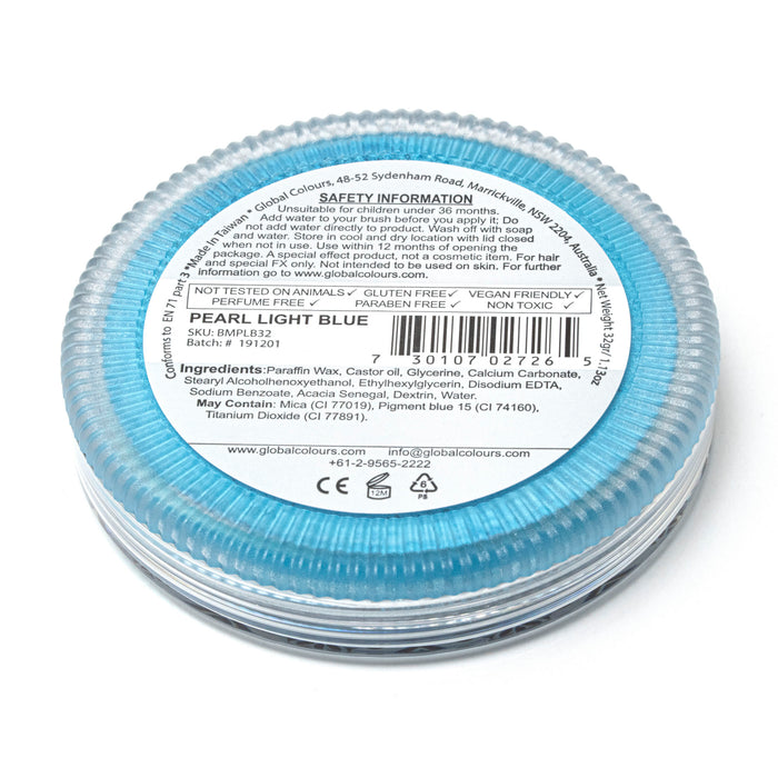 Global Body Art Face Paint | NEW  Pearl Light Blue 32gr