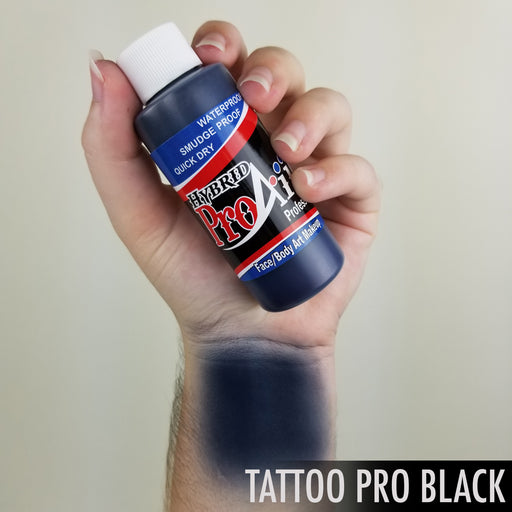 ProAiir Alcohol Based Hybrid Airbrush Body Paint 2oz - Blue Tinted TATTOO PRO Black