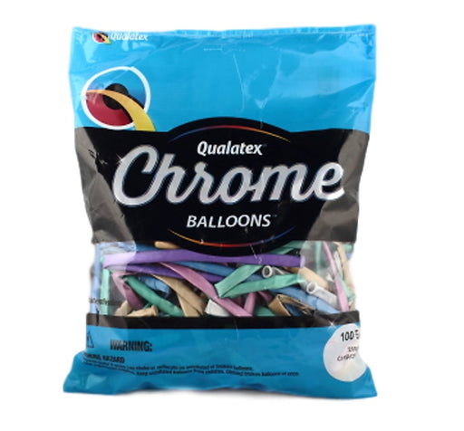 Qualatex Balloons - 260Q CHROME Assortment - 100ct