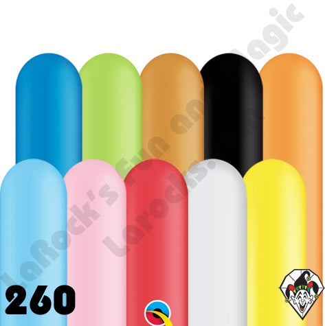 Qualatex Balloons | 260Q - POPULAR Assortment - LARGE PACK 250 ct (3938)