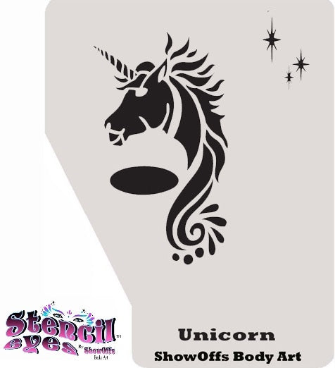 Stencil Eyes / Profiles - Face Painting Stencil - UNICORN