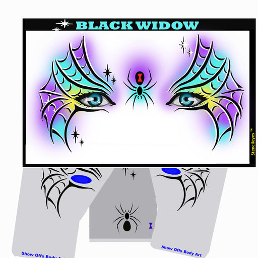 Stencil Eyes - Face Painting Stencil - BLACK WIDOW - One Size Fits Most