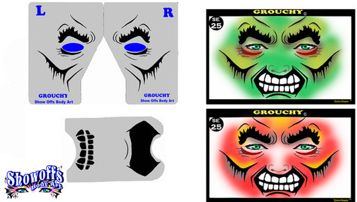 Stencil Eyes - Face Painting Stencil - GROUCHY - Child Size