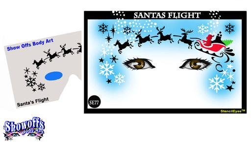 Stencil Eyes - Face Painting Stencil - Santas Flight