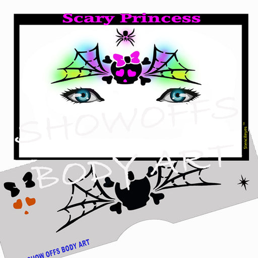 Stencil Eyes - Face Painting Stencil - SCARY PRINCESS - One Size Fits Most