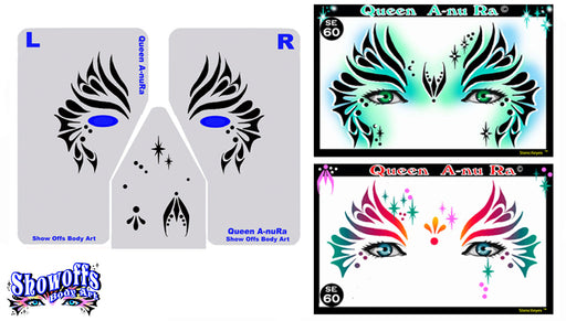 Stencil Eyes / Mask - Face Painting Stencil - QUEEN A-NU RA - Child Size