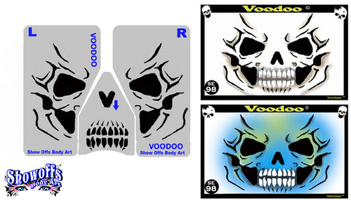 Stencil Eyes / Mask - Face Painting Stencil Set - VOODOO Skull - Child Size