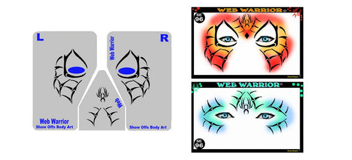 Stencil Eyes / Mask - Face Painting Stencil Set - WEB WARRIOR - One Size Fits Most