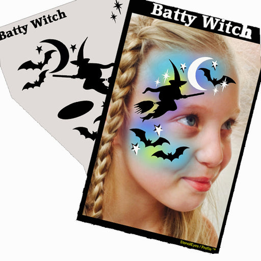 Stencil Eyes / Profiles - Face Painting Stencil - Batty Witch