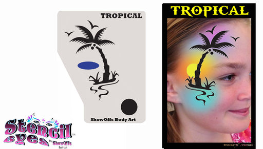 Stencil Eyes / Profiles - Face Painting Stencil - TROPICAL - One Size Fits Most