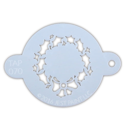 TAP 070 Face Painting Stencil - Christmas Wreath with Bow