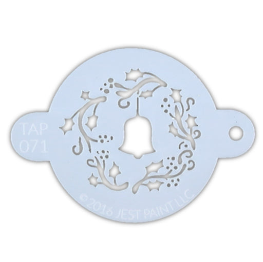 TAP 071 Face Painting Stencil - Christmas Wreath with Bell