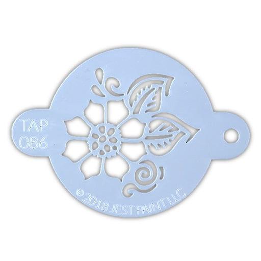 TAP 086 Face Painting Stencil - Henna Full Flower with Leaves