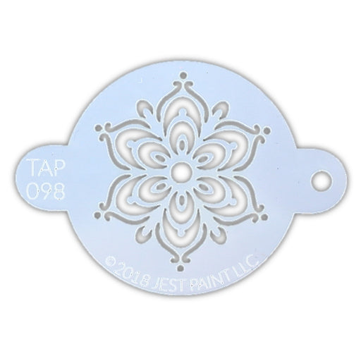 TAP 098 Face Painting Stencil - Full Henna Fancy Flower