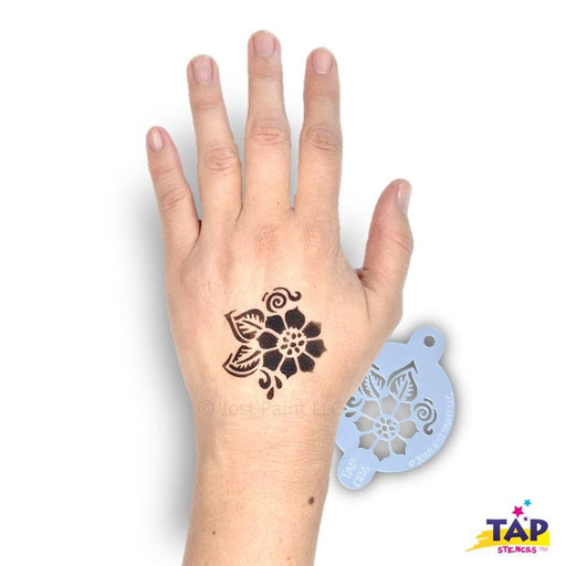TAP 086 Face Painting Stencil - Henna Full Flower with Leaves