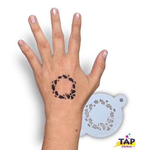 TAP 070 Face Painting Stencil - Christmas Wreath with Bow