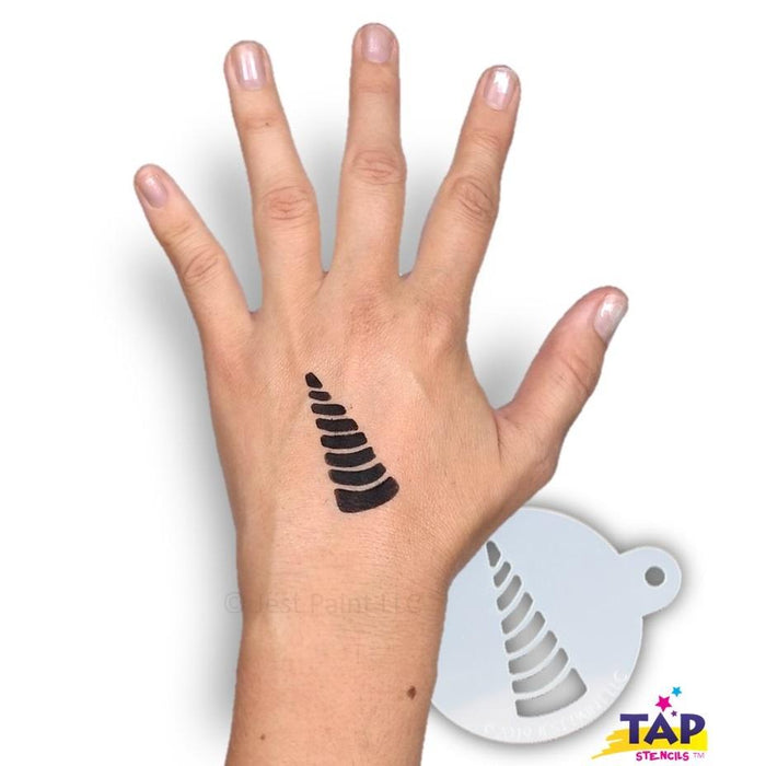 TAP 104 Face Painting Stencil - Unicorn Horn Swirl