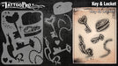 Tattoo Pro 123  - Body Painting Stencil - Key & Locket