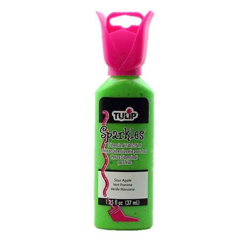 Tulip Dimensional Fabric Paint | Bling Builder - Sparkle Sour Apple Green 1.25oz - DISCONTINUE