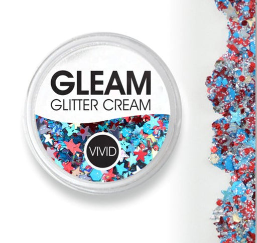 VIVID Glitter |  GLEAM Glitter Cream | Large RED WHITE and BOOM (30gr)