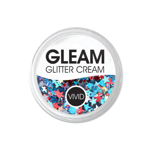 VIVID Glitter |  GLEAM Glitter Cream | Small RED WHITE AND BLUE (10gr)
