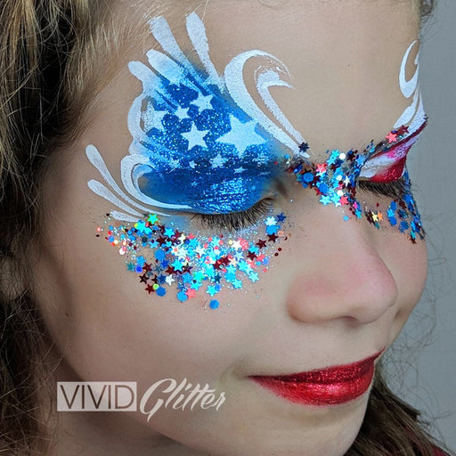 VIVID Glitter | LOOSE Chunky and Fine Glitter | PATRIOTIC Stack (Set of 5)
