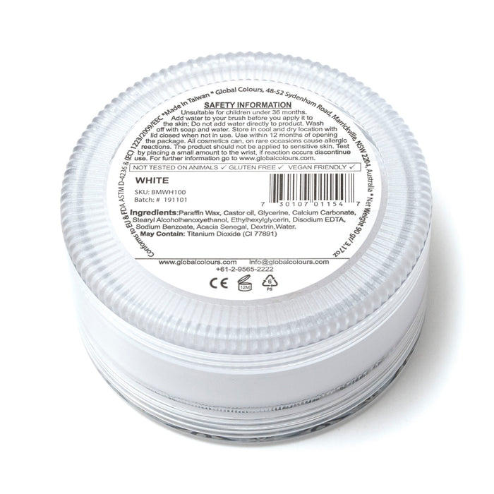 Global Body Art Face Paint | NEW Standard White 90gr