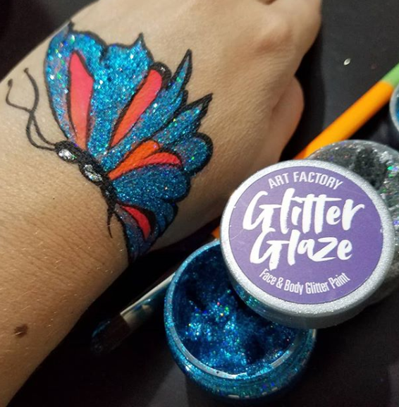 Art Factory | Glitter Glaze Face & Body Glitter Paint - Blue (1 fl oz)