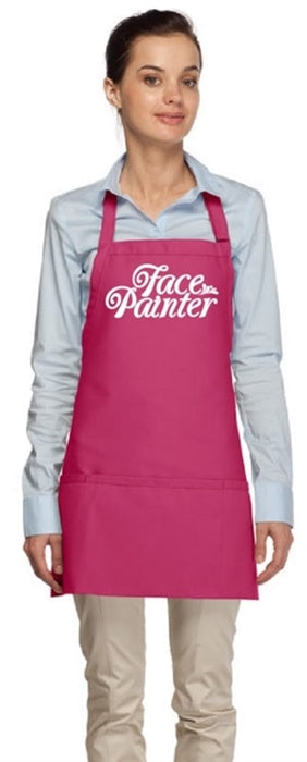 Face Painter Apron - Pink with Aqua Letters - DISCONTINUE