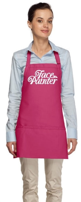 Face Painter Apron - Pink with Aqua Letters - DISCONTINUE