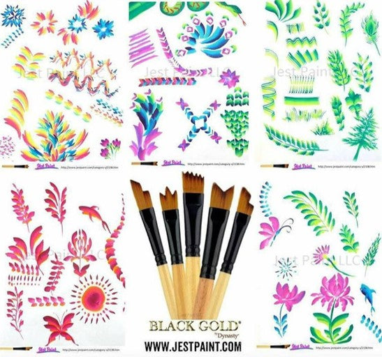 Black Gold Dynasty Face Painting Brush - HAT TRICK LONG (1/2") (206HT-L)