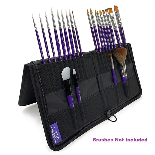 Art Factory | Double Row Brush Wallet with Zipper - All Black
