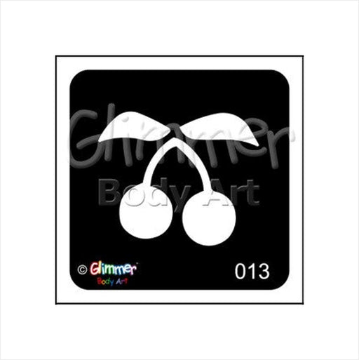 Glimmer Body Art |  Triple Layer Glitter Tattoo Stencils - 5 Pack - Cherries - #13