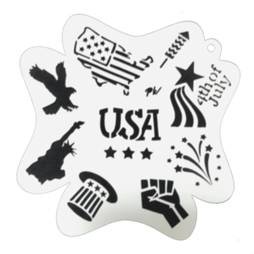 PK | FRISBEE Face Painting Stencil | New Mylar - Happy 4th of July -  D8