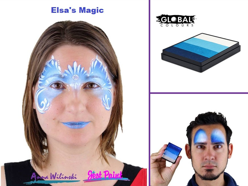 Global Body Art  Face Paint | Rainbow Cake - Elsa's Magic 50gr (Magnetized)