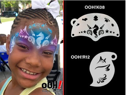 Ooh! Face Painting Stencil | Seahorse Mask (K08)