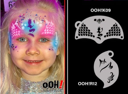 Ooh! Face Painting Stencil | Mermaid Princess Mask (K09)