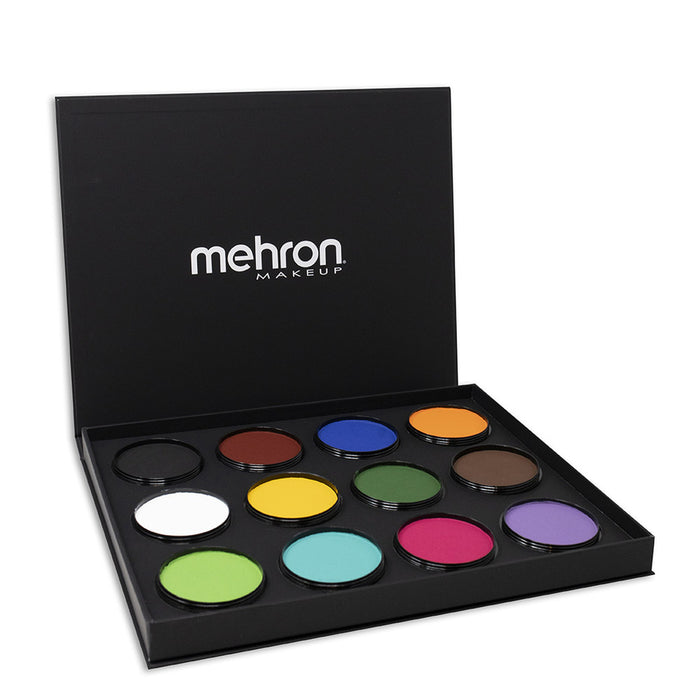 MEHRON | Paradise Face Paint Kit (Pressed Coated Carboard) - 12 Color Basic Palette - PRO A