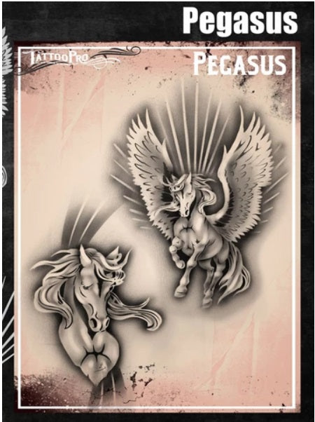 Tattoo Pro 187 | Air Brush Body Painting Stencil - Pegasus