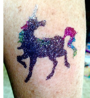 Art Factory | Glitter Tattoo Stencil - 211 Prancing Unicorn #15